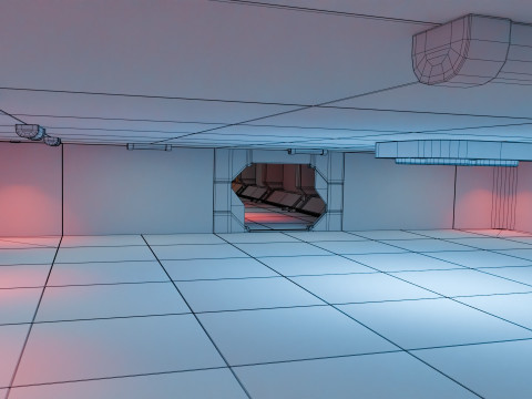 Modular Sci Fi Lab- Low-poly - Game Ready - PBR Model 3D