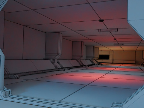 Modular Sci Fi Lab- Low-poly - Game Ready - PBR Model 3D