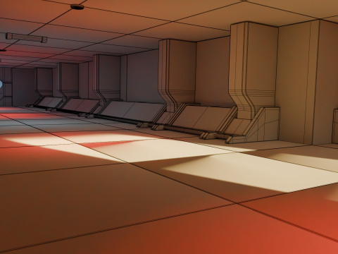 Modular Sci Fi Lab- Low-poly - Game Ready - PBR Model 3D