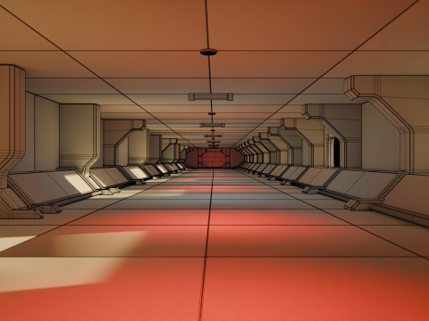 Modular Sci Fi Lab- Low-poly - Game Ready - PBR Model 3D