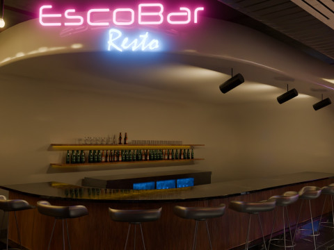 Bar interior - Low Poly 3D Model