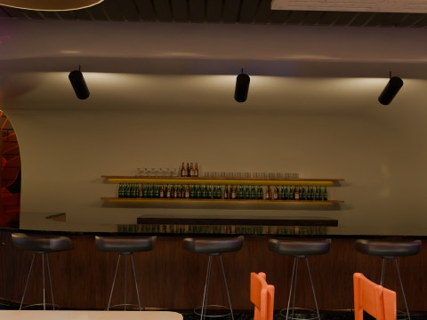 Bar interior - Low Poly 3D Model