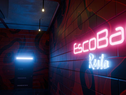 Bar-Interieur &ndash; Low Poly 3D Modell