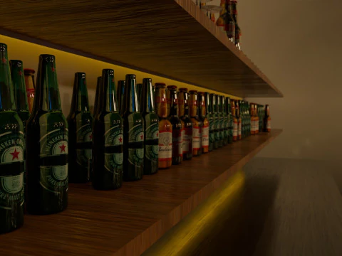 Bar-Interieur &ndash; Low Poly 3D Modell