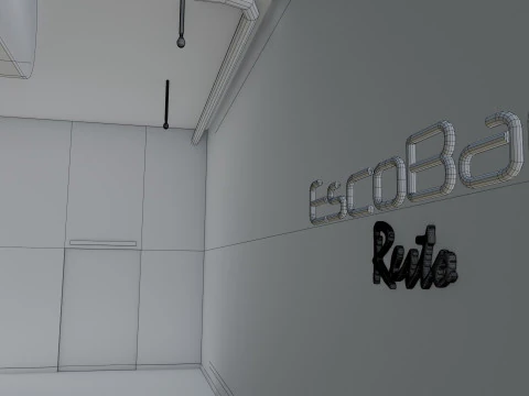 Bar-Interieur &ndash; Low Poly 3D Modell