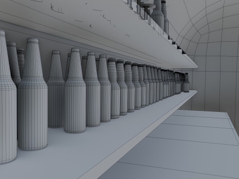 Bar interior - Low Poly 3D Model