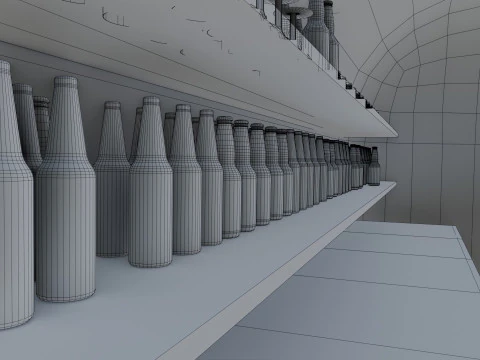 Bar-Interieur &ndash; Low Poly 3D Modell
