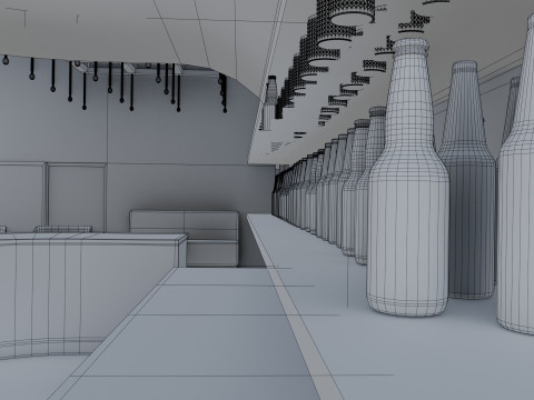 Bar interior - Low Poly 3D Model