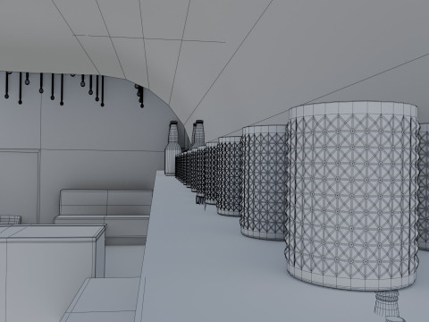 Bar interior - Low Poly 3D Model
