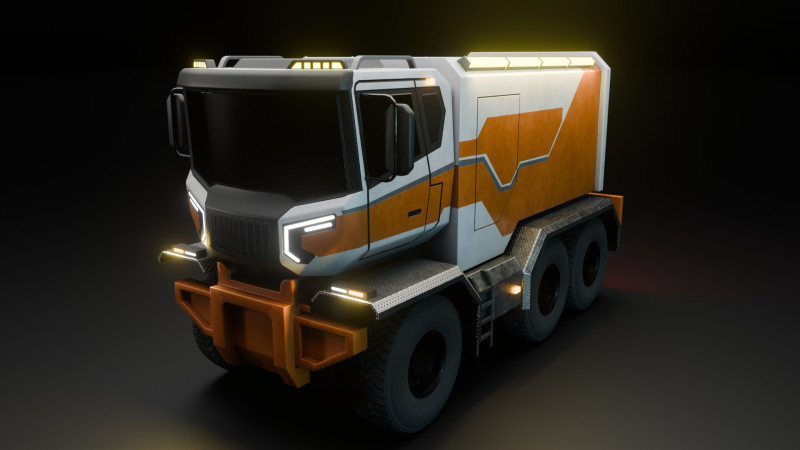 Sci-Fi Truck 3D 모델 .c4d .max .obj .3ds .fbx .stl .blend 