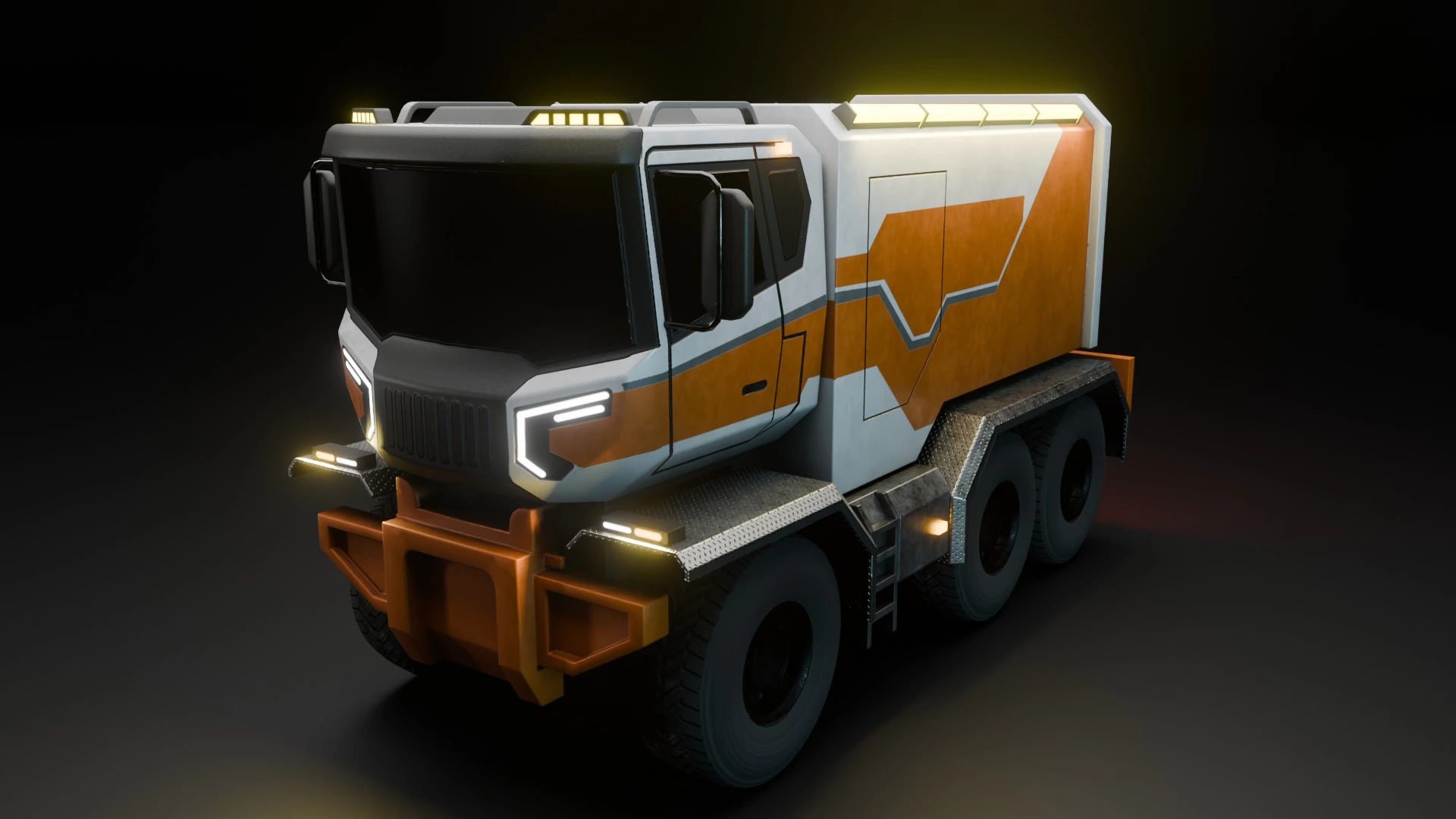 Sci-Fi Truck 3D Model .c4d .max .obj .3ds .fbx .stl .blend