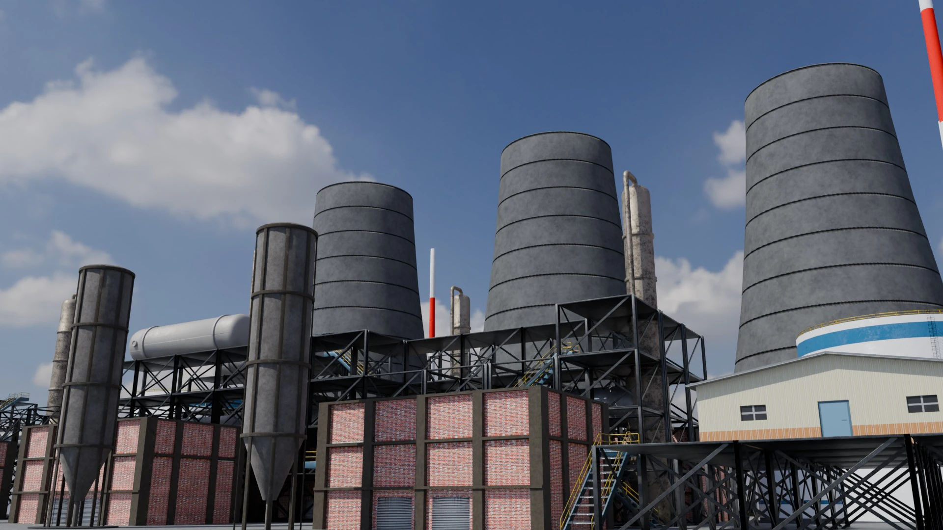 Refinery Unit - Low-poly - Game Ready - PBR 3D Model .c4d .max .obj .3ds .fbx .stl .blend 
