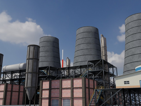 Refinery Unit - Low-poly - Game Ready - PBR 3D मॉडल