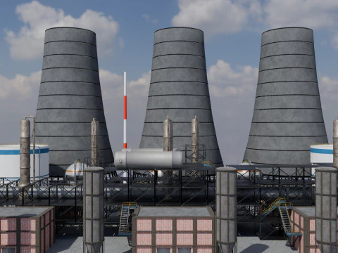 Refinery Unit - Low-poly - Game Ready - PBR 3D Model