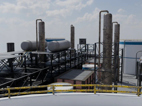 Refinery Unit - Low-poly - Game Ready - PBR 3D Model
