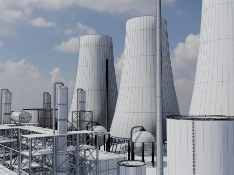 Refinery Unit - Low-poly - Game Ready - PBR 3D Model