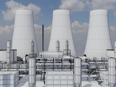 Refinery Unit - Low-poly - Game Ready - PBR 3D Model