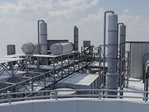 Refinery Unit - Low-poly - Game Ready - PBR 3D Model