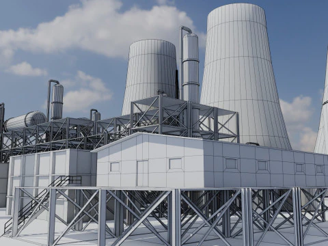 Refinery Unit - Low-poly - Game Ready - PBR 3D Model
