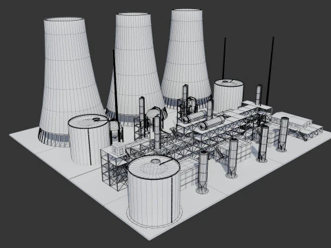 Refinery Unit - Low-poly - Game Ready - PBR 3D Model