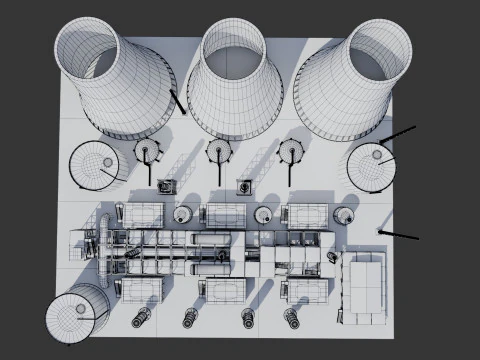 Refinery Unit - Low-poly - Game Ready - PBR 3D Model