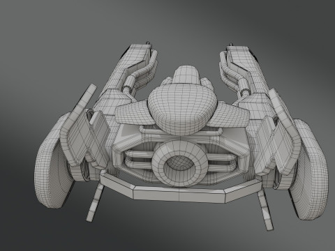 Sci-Fi Fighter Jet - Low Poly - Game Ready 3D Model