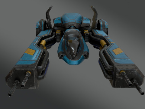 Sci-Fi Fighter Jet - Low Poly - Game Ready 3D Model
