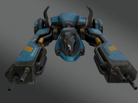 Sci-Fi Fighter Jet - Low Poly - Game Ready 3D Model