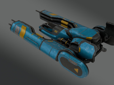 Sci-Fi Fighter Jet - Low Poly - Game Ready 3D Model