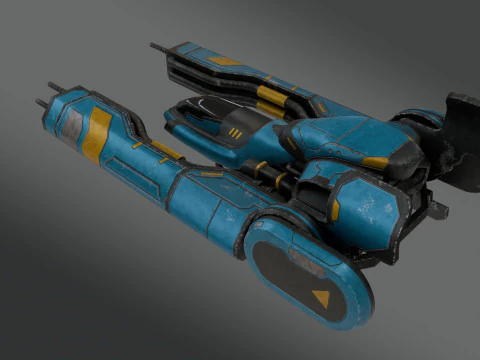 Sci-Fi Fighter Jet - Low Poly - Game Ready 3D Model
