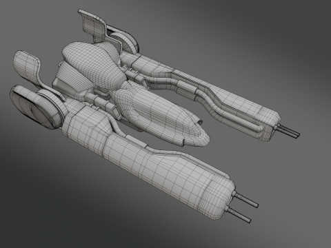 Sci-Fi Fighter Jet - Low Poly - Game Ready 3D Model