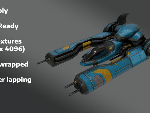 Sci-Fi Fighter Jet - Low Poly - Game Ready 3D Model