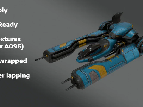 Sci-Fi Fighter Jet - Low Poly - Game Ready 3D Model