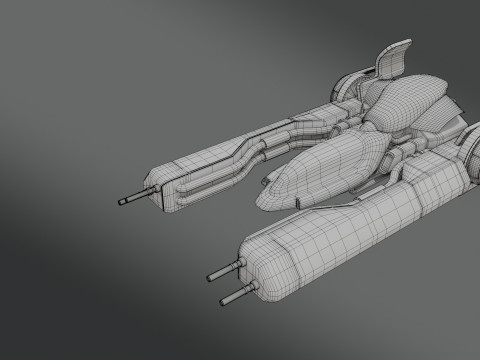 Sci-Fi Fighter Jet - Low Poly - Game Ready 3D Model