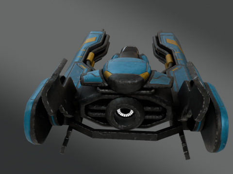 Sci-Fi Fighter Jet - Low Poly - Game Ready 3D Model