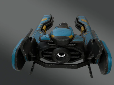 Sci-Fi Fighter Jet - Low Poly - Game Ready 3D Model