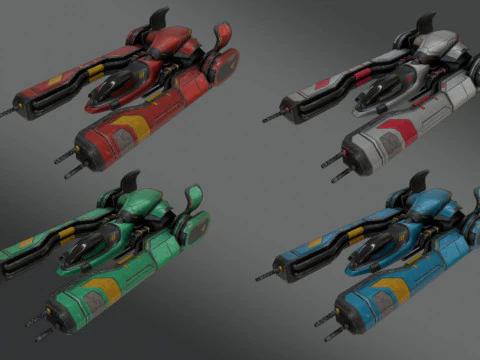 Sci-Fi Fighter Jet - Low Poly - Game Ready 3D Model