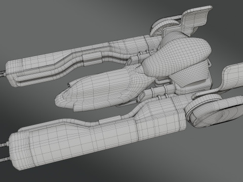 Sci-Fi Fighter Jet - Low Poly - Game Ready 3D Model