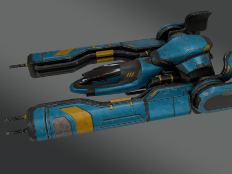 Sci-Fi Fighter Jet - Low Poly - Game Ready 3D Model
