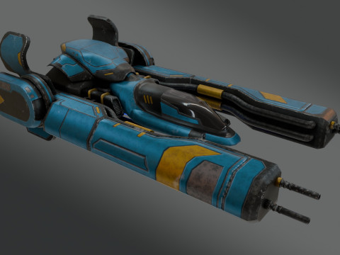 Sci-Fi Fighter Jet - Low Poly - Game Ready 3D Model