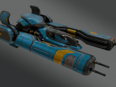 Sci-Fi Fighter Jet - Low Poly - Game Ready 3D Model