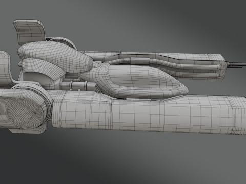 Sci-Fi Fighter Jet - Low Poly - Game Ready 3D Model