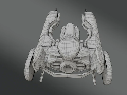 Sci-Fi Fighter Jet - Low Poly - Game Ready 3D Model
