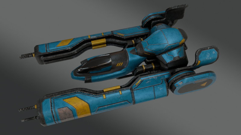 Sci-Fi Fighter Jet - Low Poly - Game Ready 3D Model .c4d .max .obj .3ds .fbx .stl .blend