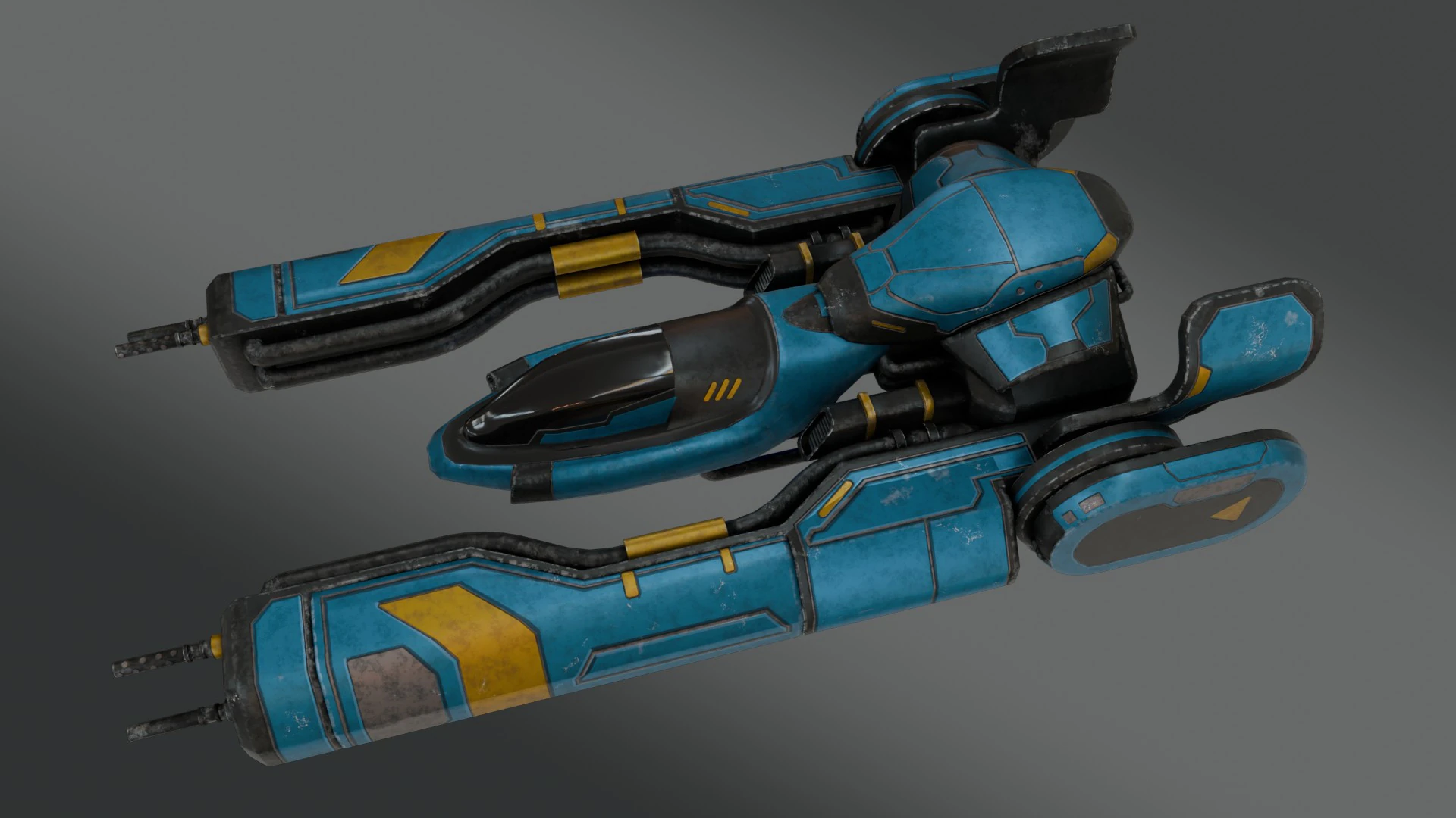 Sci-Fi Fighter Jet - Low Poly - Game Ready 3D Model .c4d .max .obj .3ds .fbx .stl .blend 