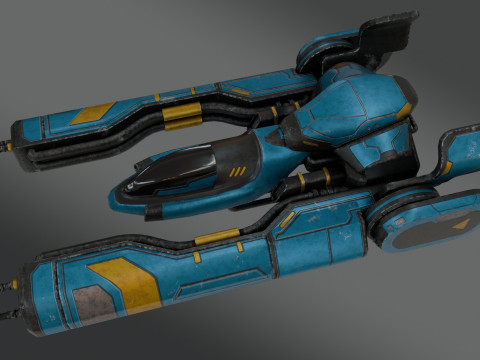 Sci-Fi Fighter Jet - Low Poly - Game Ready 3D Model