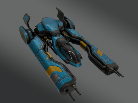 Sci-Fi Fighter Jet - Low Poly - Game Ready 3D Model