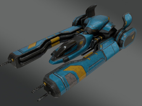 Sci-Fi Fighter Jet - Low Poly - Game Ready 3D Model