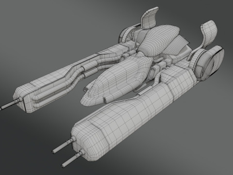 Sci-Fi Fighter Jet - Low Poly - Game Ready 3D Model