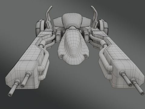 Sci-Fi Fighter Jet - Low Poly - Game Ready 3D Model